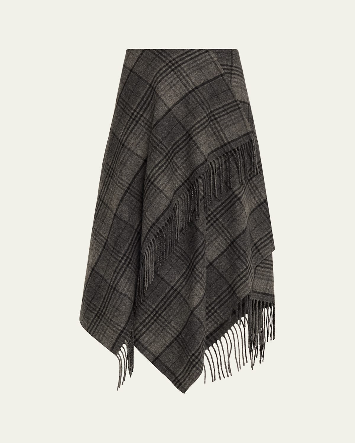 Ralph Lauren Dark Grey Check Pattern Wrap Skirt In Multi