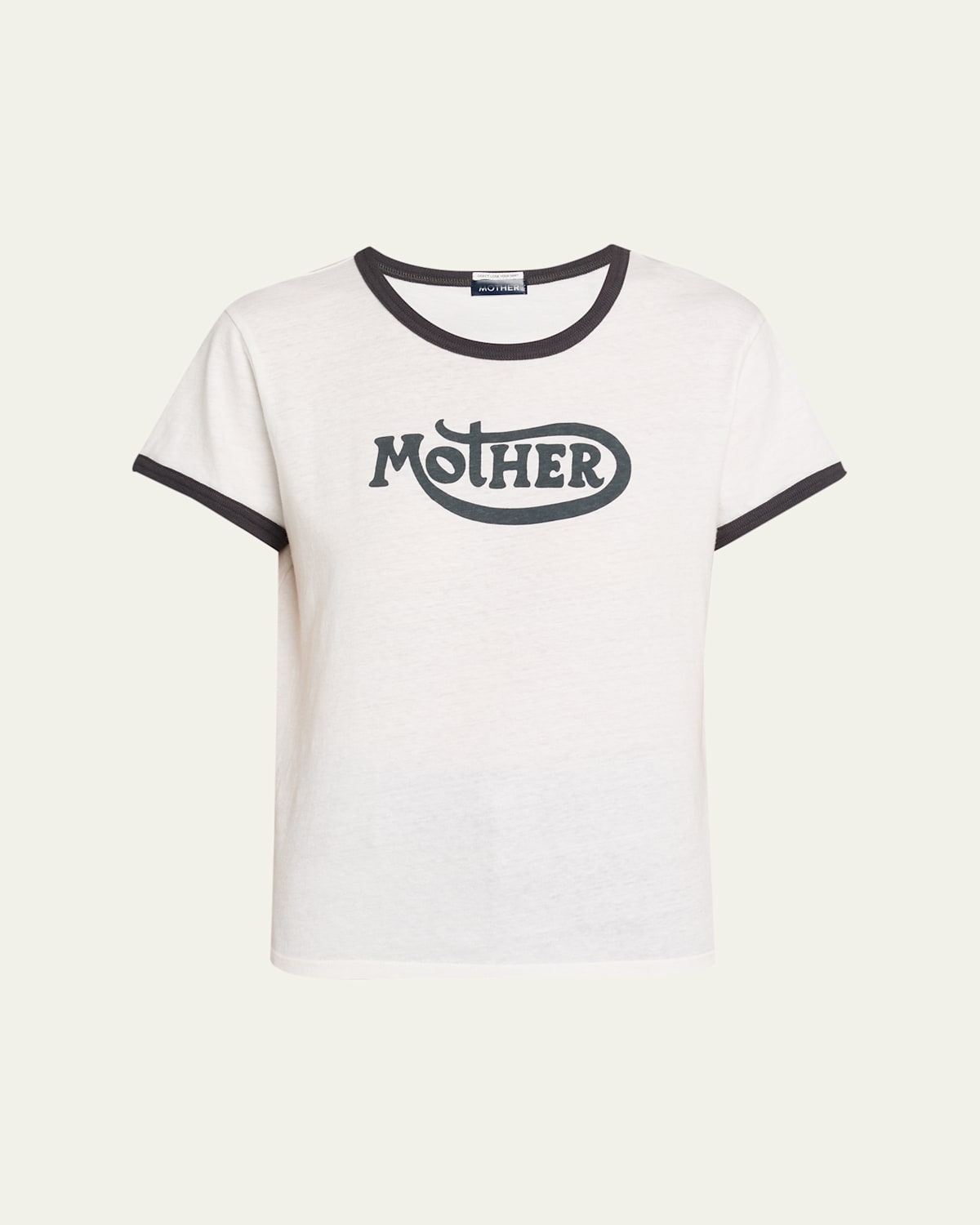 Mother Cotton The Lil Goodie Ringer T-shirt In White