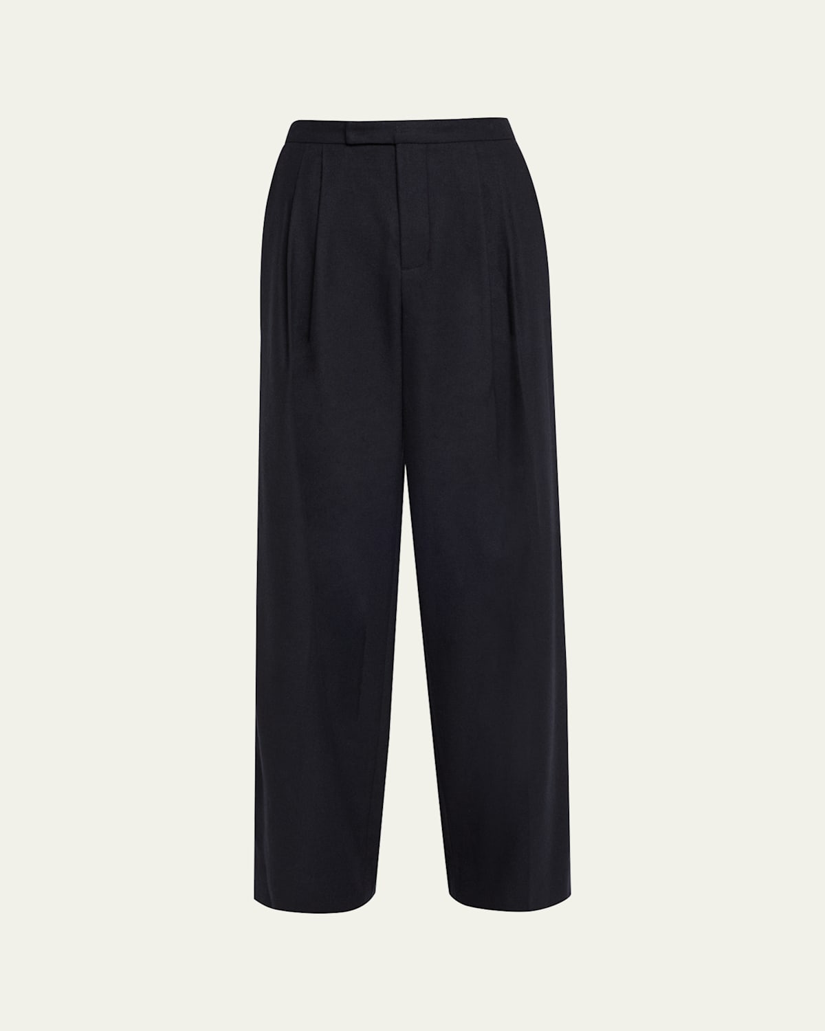 Vince Pleated Mid-rise Wide-leg Trousers In Black