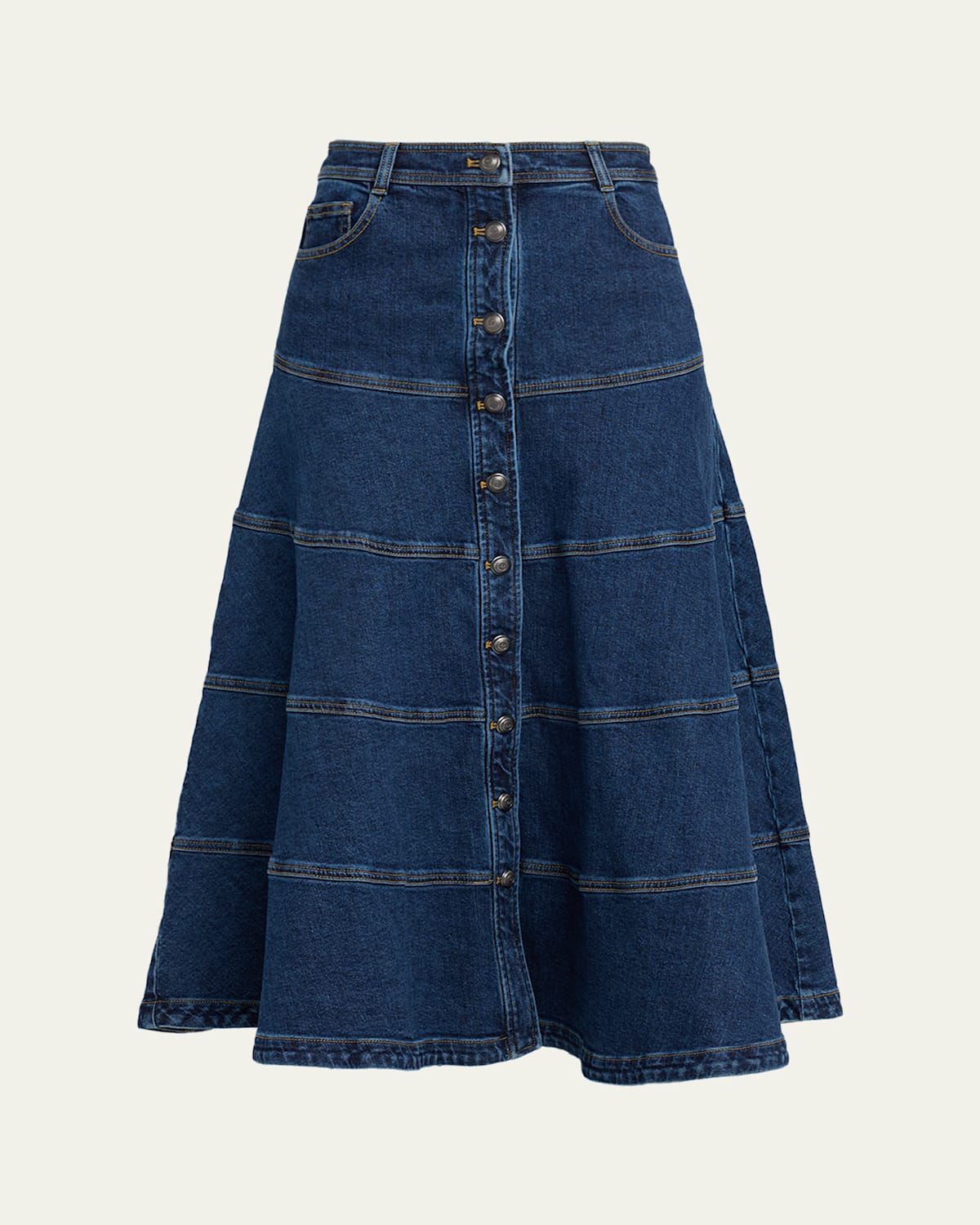Cinq À Sept Wilhelmina Denim Midi Skirt