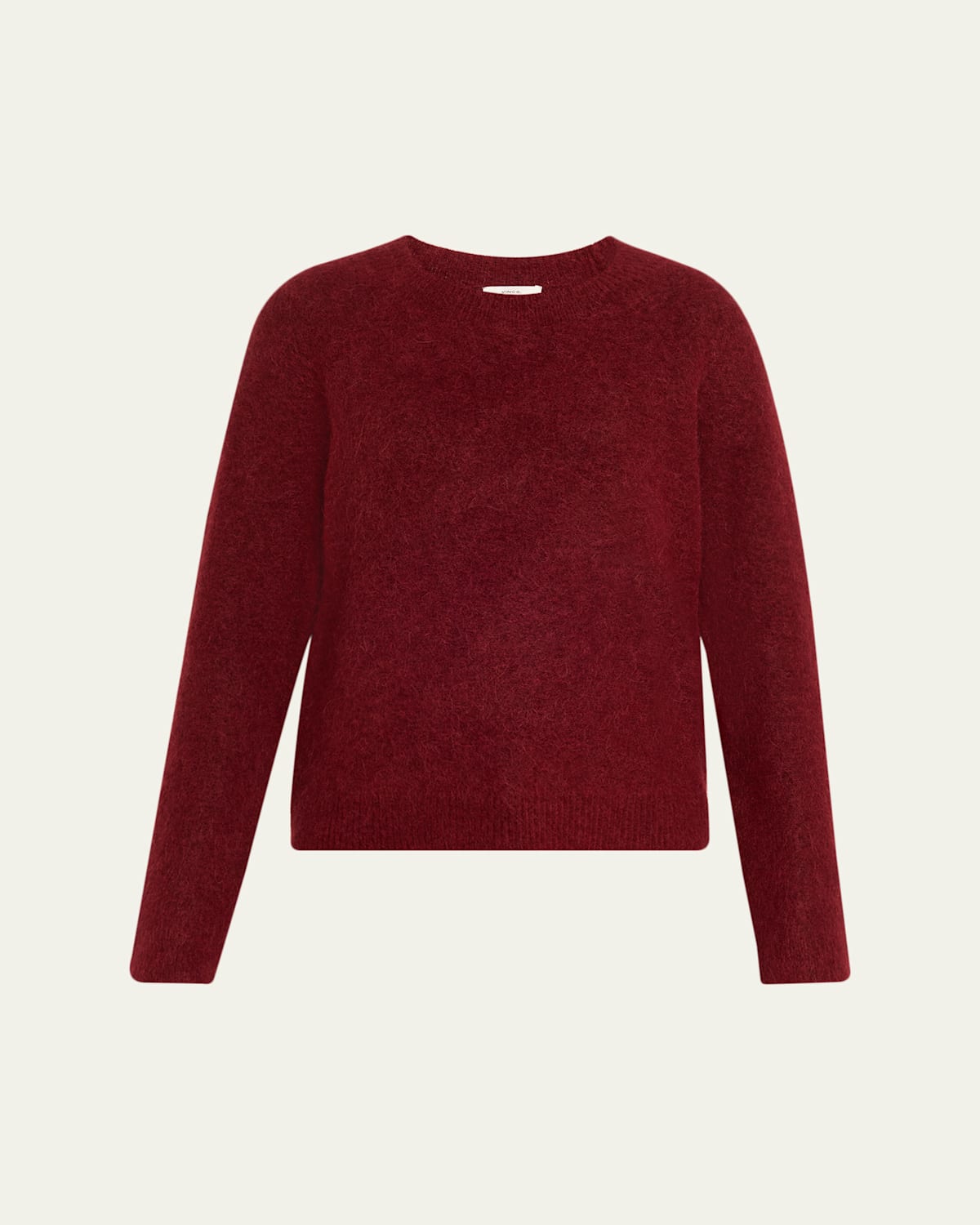 Vince Brushed Alpaca-blend Crewneck Sweater In Burgundy