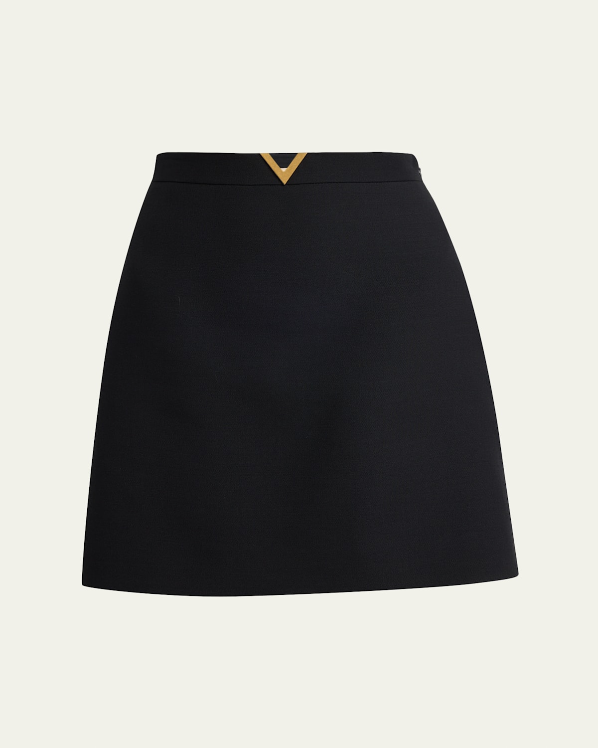 Valentino Vlogo Signature Wool And Silk Skirt In Black