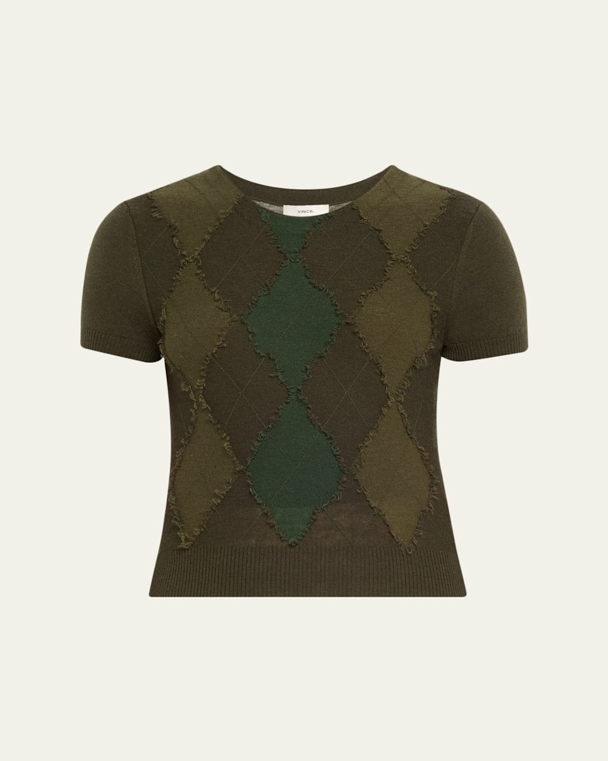 Vince Cashmere And Wool Argyle Sweater In Multi