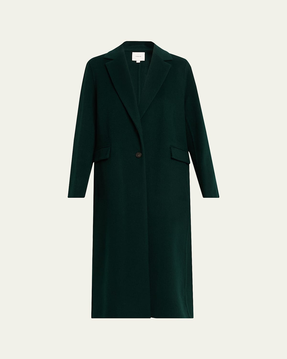 Vince Cashmere-wool Single-breasted Coat In Green