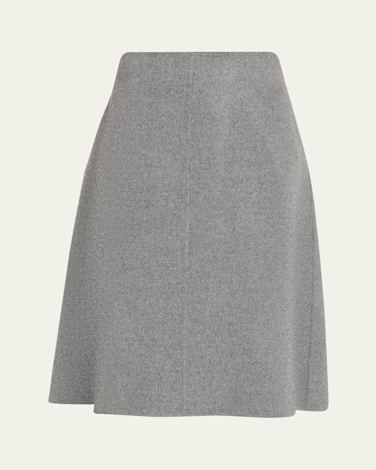 Khaite Nania Brushed Wool A-line Skirt