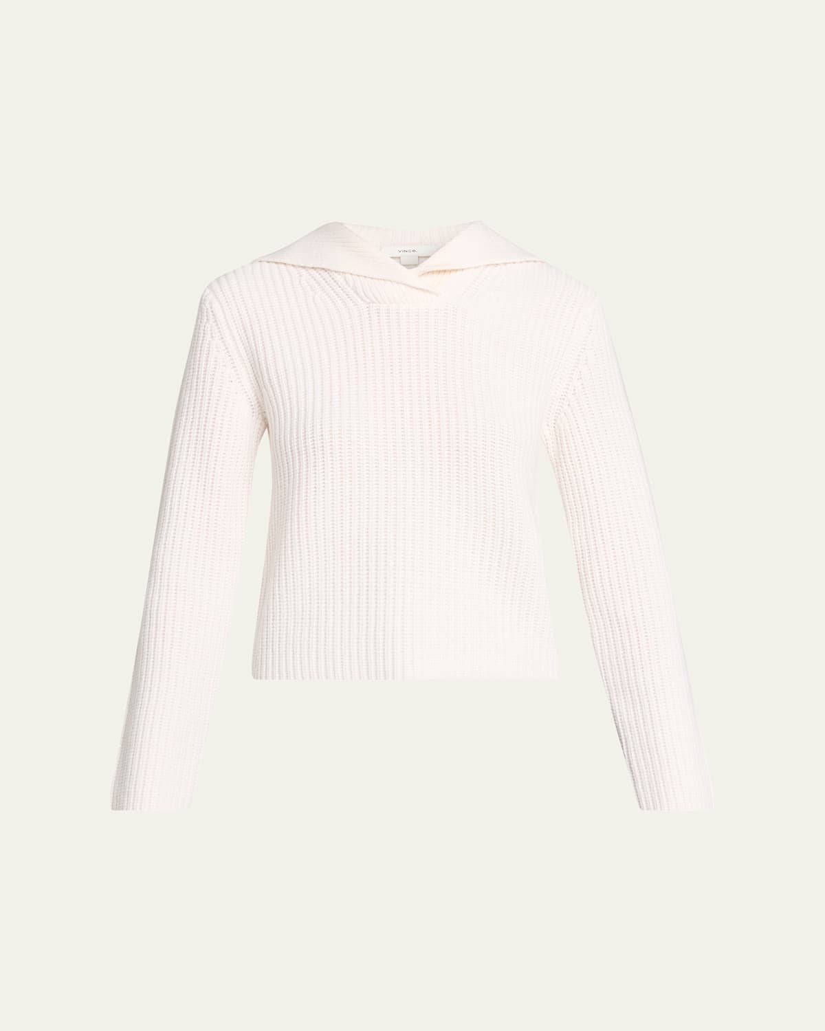 Vince Ribbed Wool-cashmere Sailor Sweater In White
