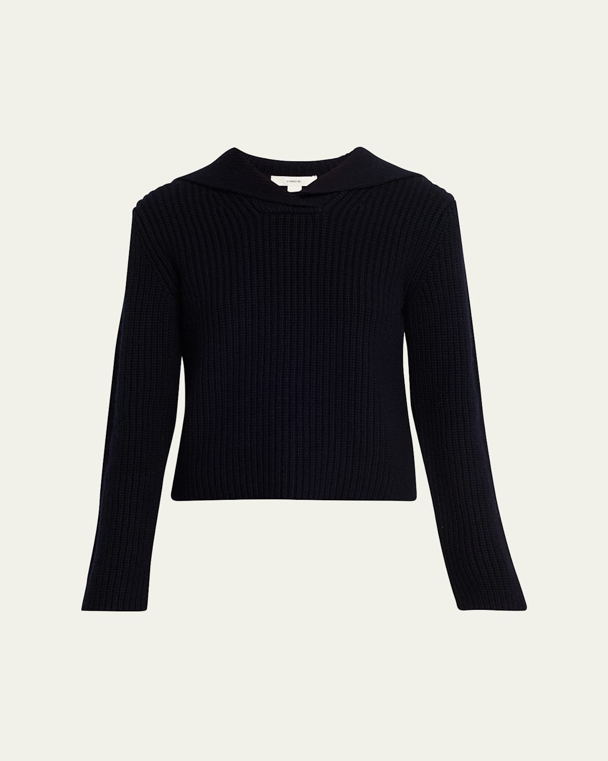 Vince Ribbed Wool-cashmere Sailor Sweater In Blue
