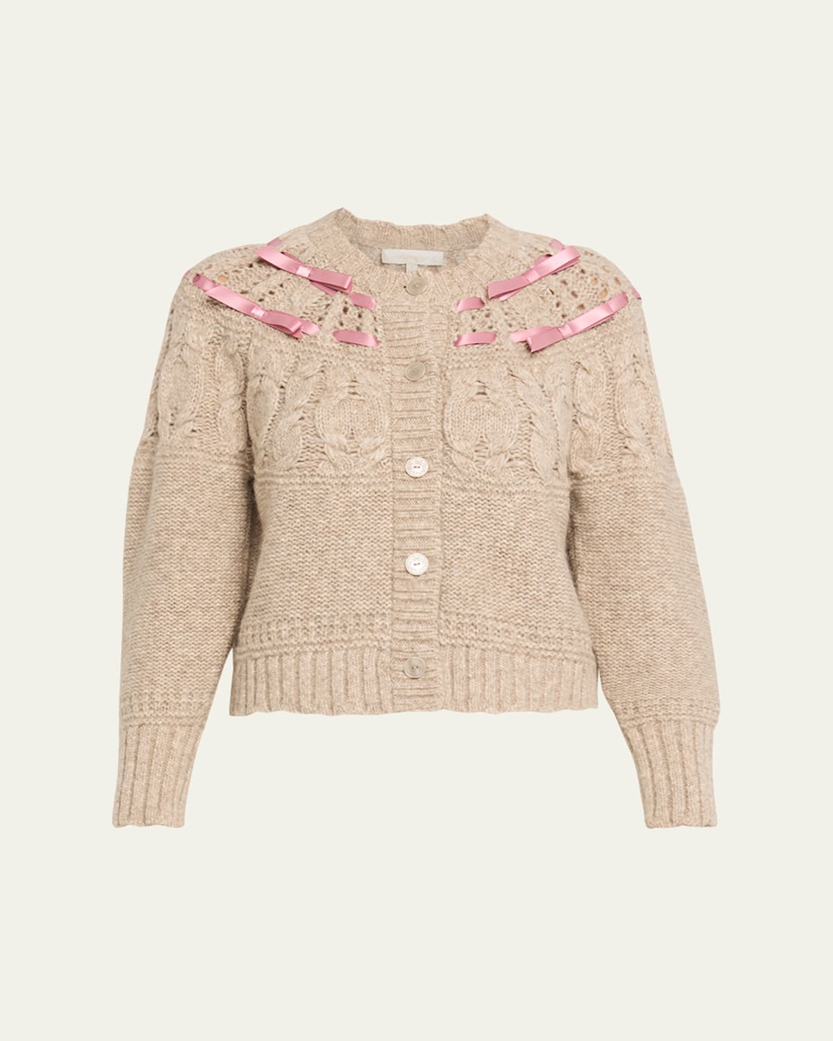 Loveshackfancy Clementian Alpaca-blend Ribbon Cardigan In Multi