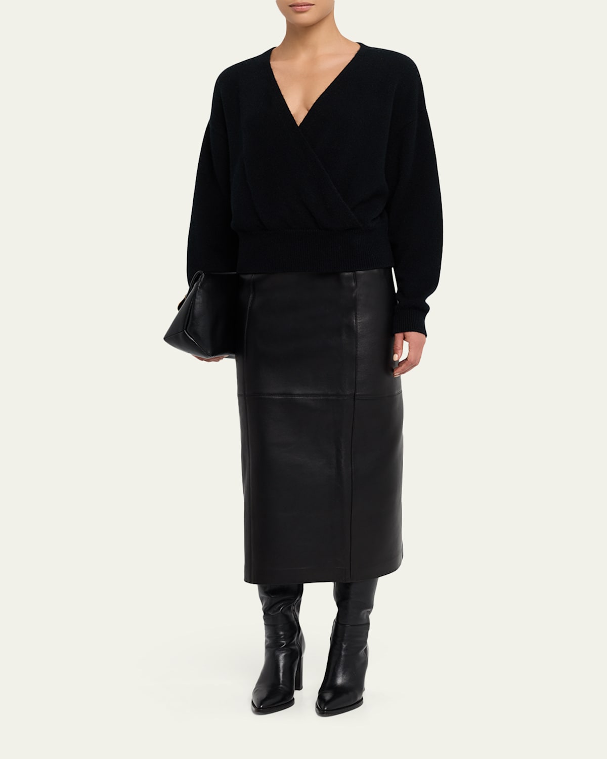 Marta Leather Midi Skirt