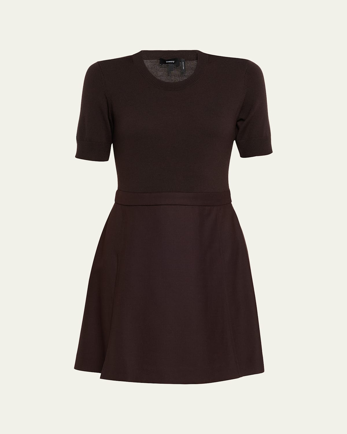 Theory Short-sleeve Combo Mini Dress