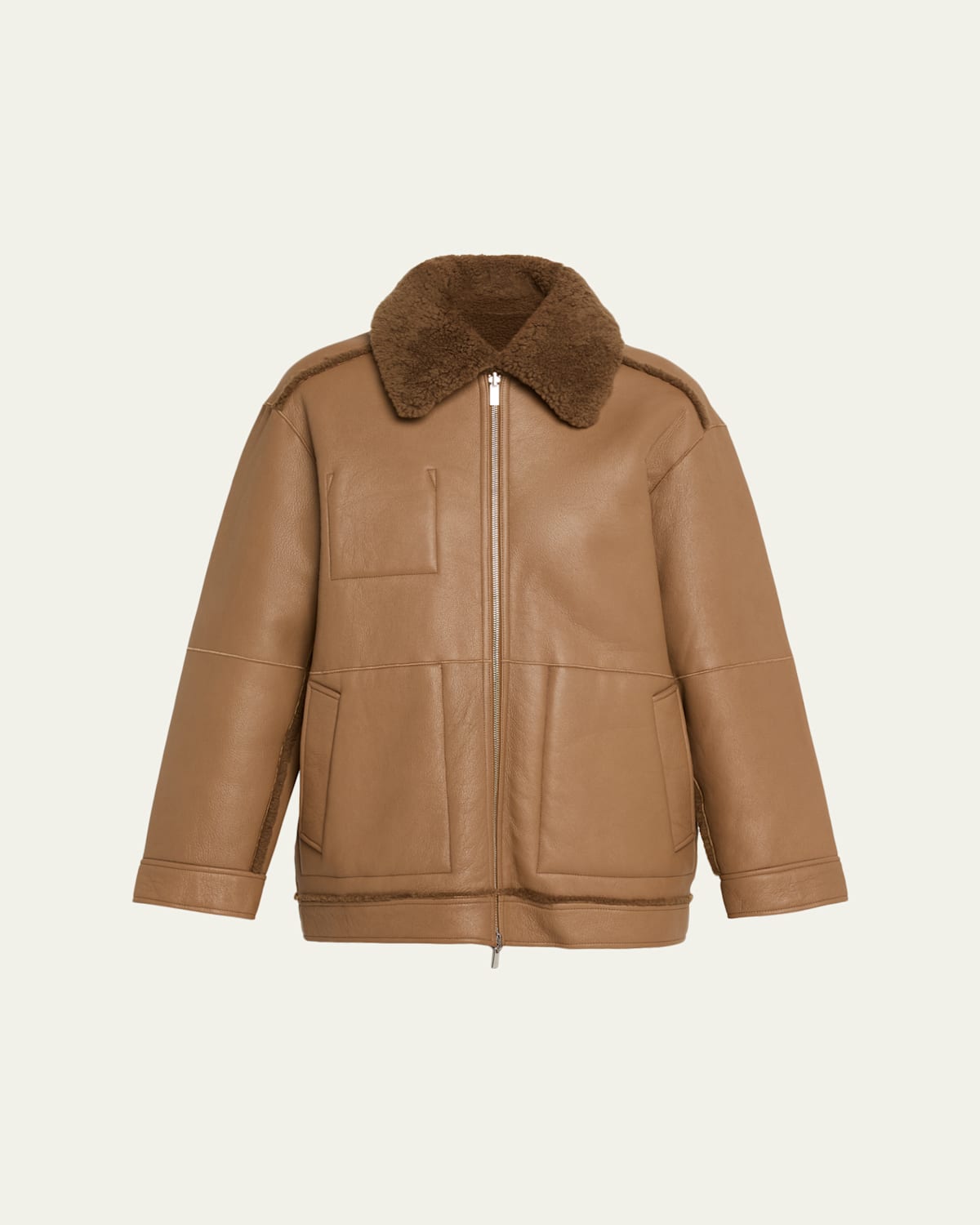 Theory Reversible Shearling Cocoon Coat In Brown