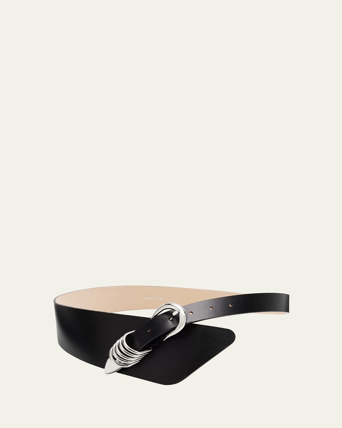 Dehanche Alcott Asymmetrical Leather Belt In Black