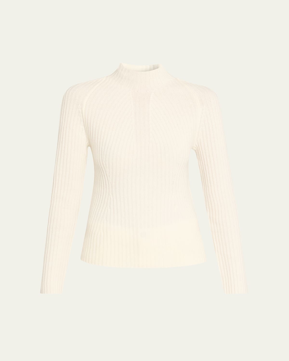Theory Cashmere Rib Mock-neck Sweater In Multi