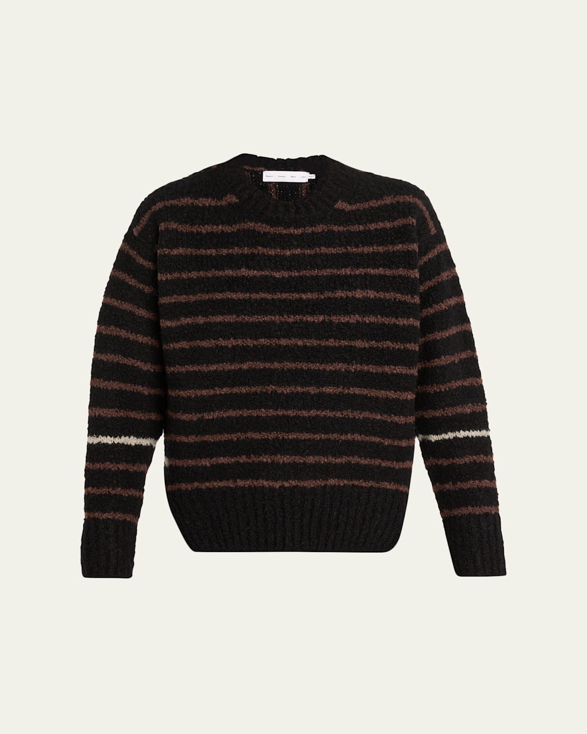Proenza Schouler Leonie Stripe Crewneck Sweater In Brown