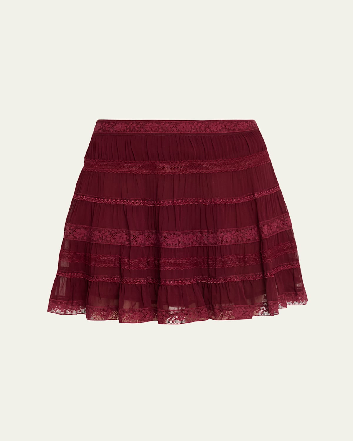 Loveshackfancy Fleetta Lace Mini Skirt In Animal Print