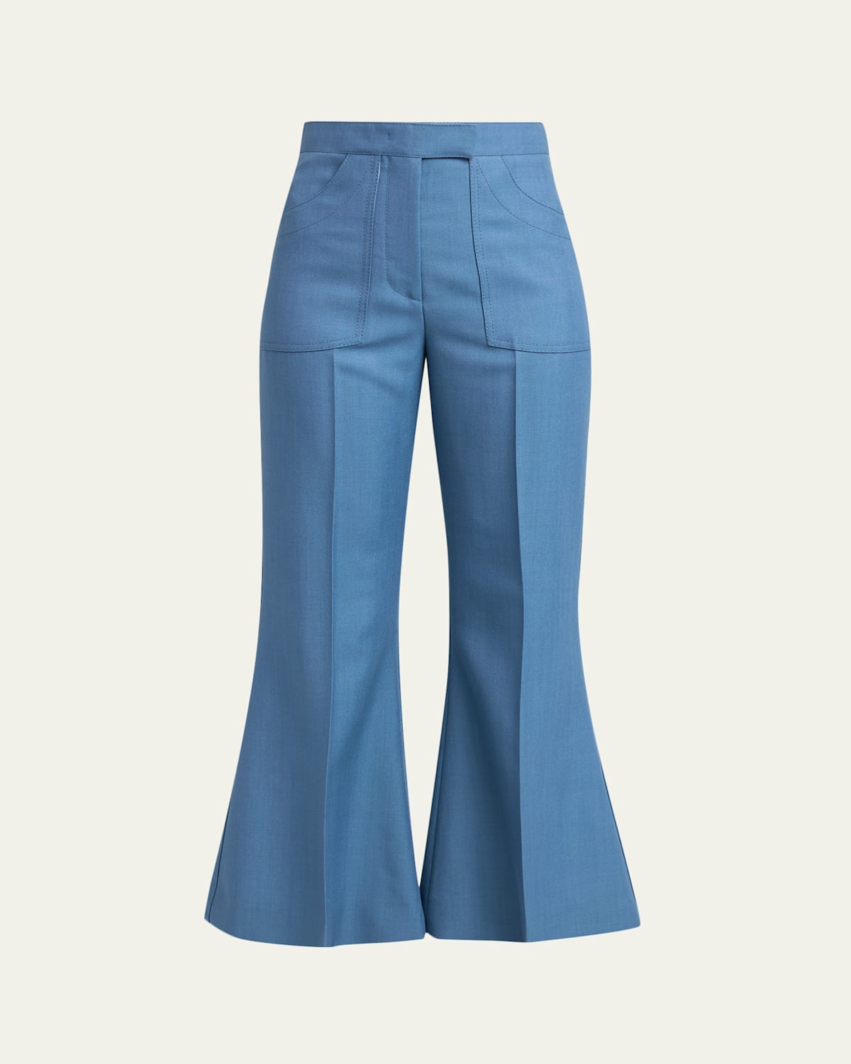 Valentino Garavani Wool-Alpaca Flare Crop Pants