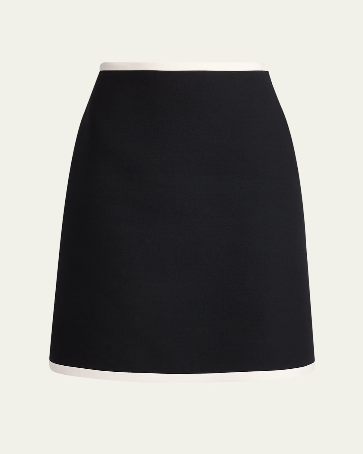 Valentino Garavani Contrast Trim Wool-Silk Mini Skirt