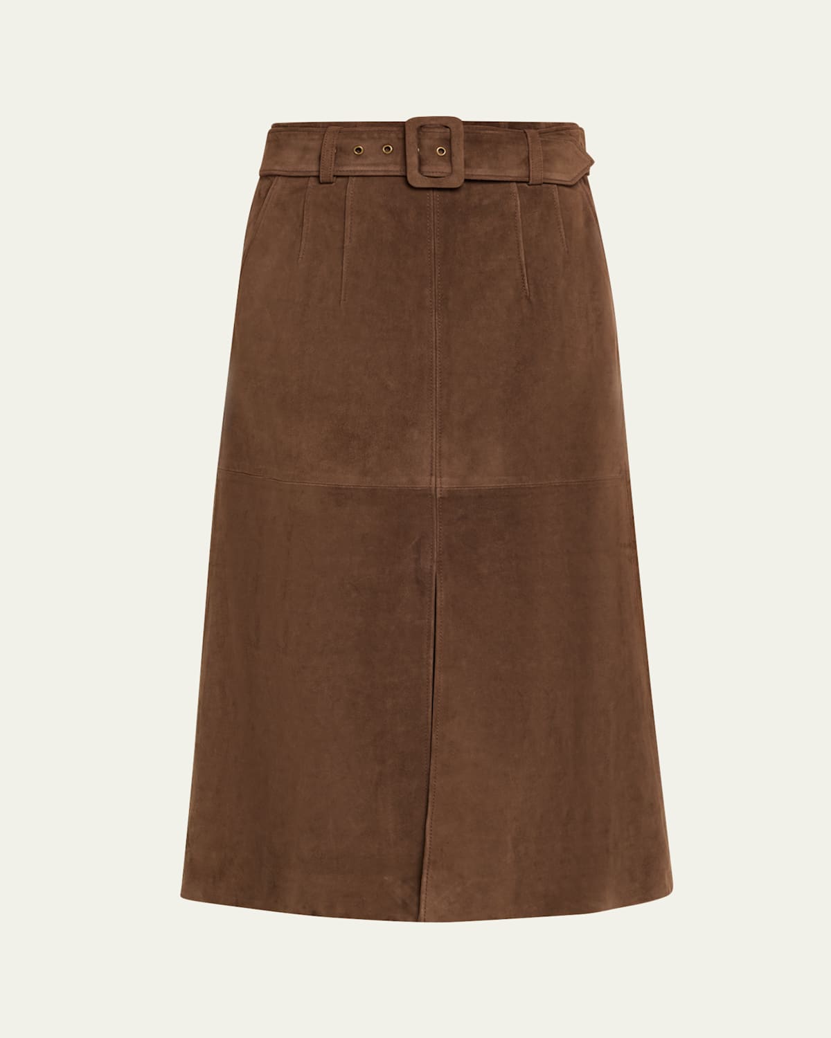 Veronica Beard Alexie Suede Midi Skirt In Brown