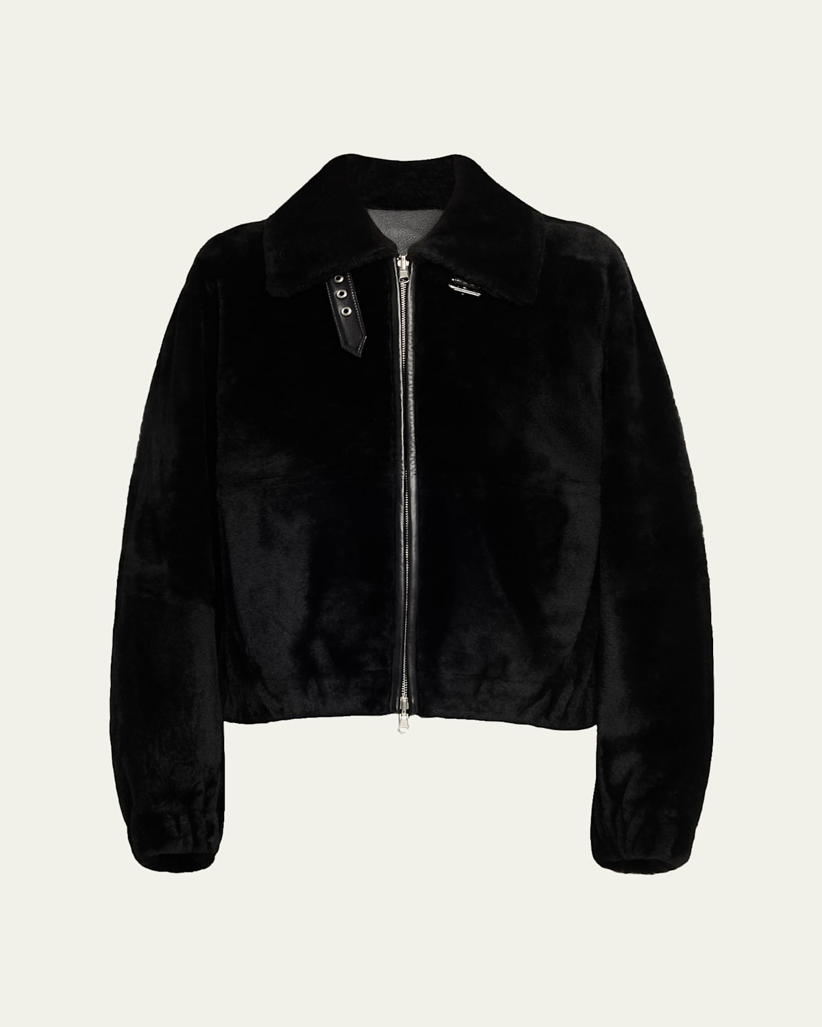 Helmut Lang Reversible Shearling Bomber Jacket In Black