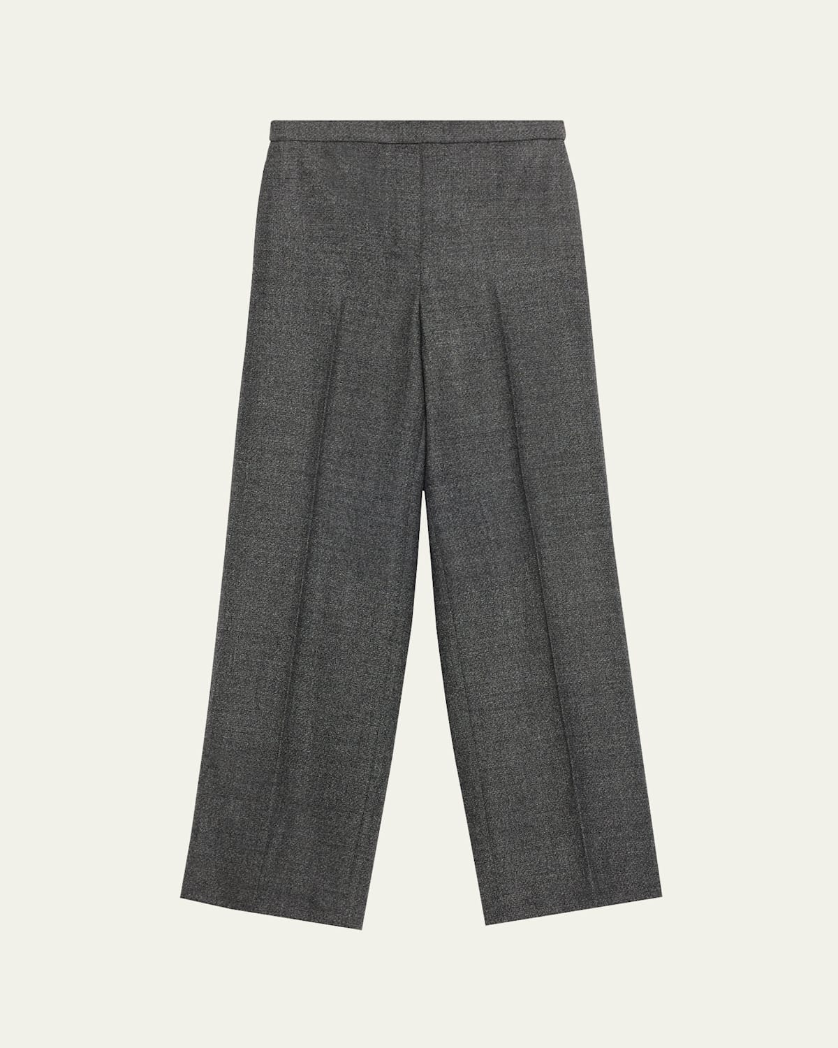 Theory Wide Pull-on Wool Trousers In Gray