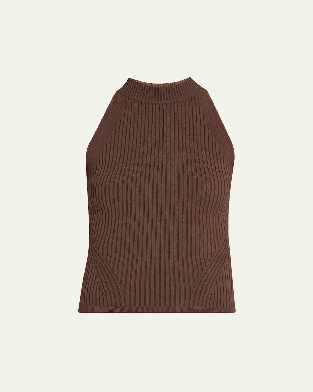 Veronica Beard Yuna Knit Turtleneck Top In Brown