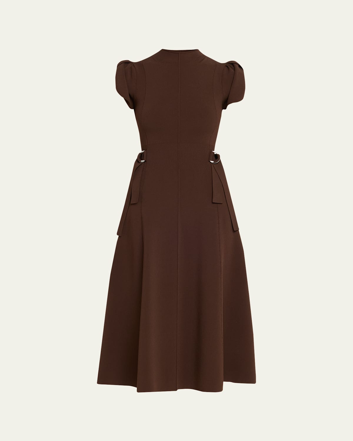 3.1 Phillip Lim Tulip-sleeve Compact Rib Midi Dress In Animal Print