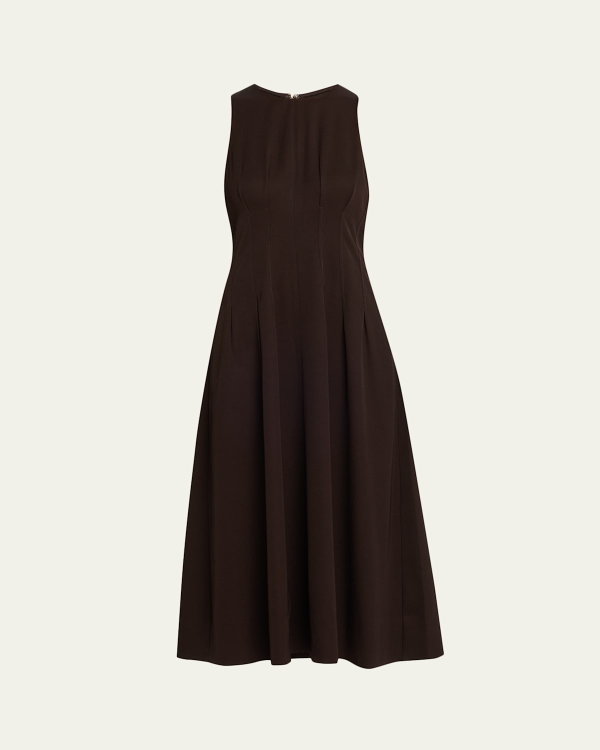 Proenza Schouler Bronwyn Wool Twill A-line Midi Dress In Brown