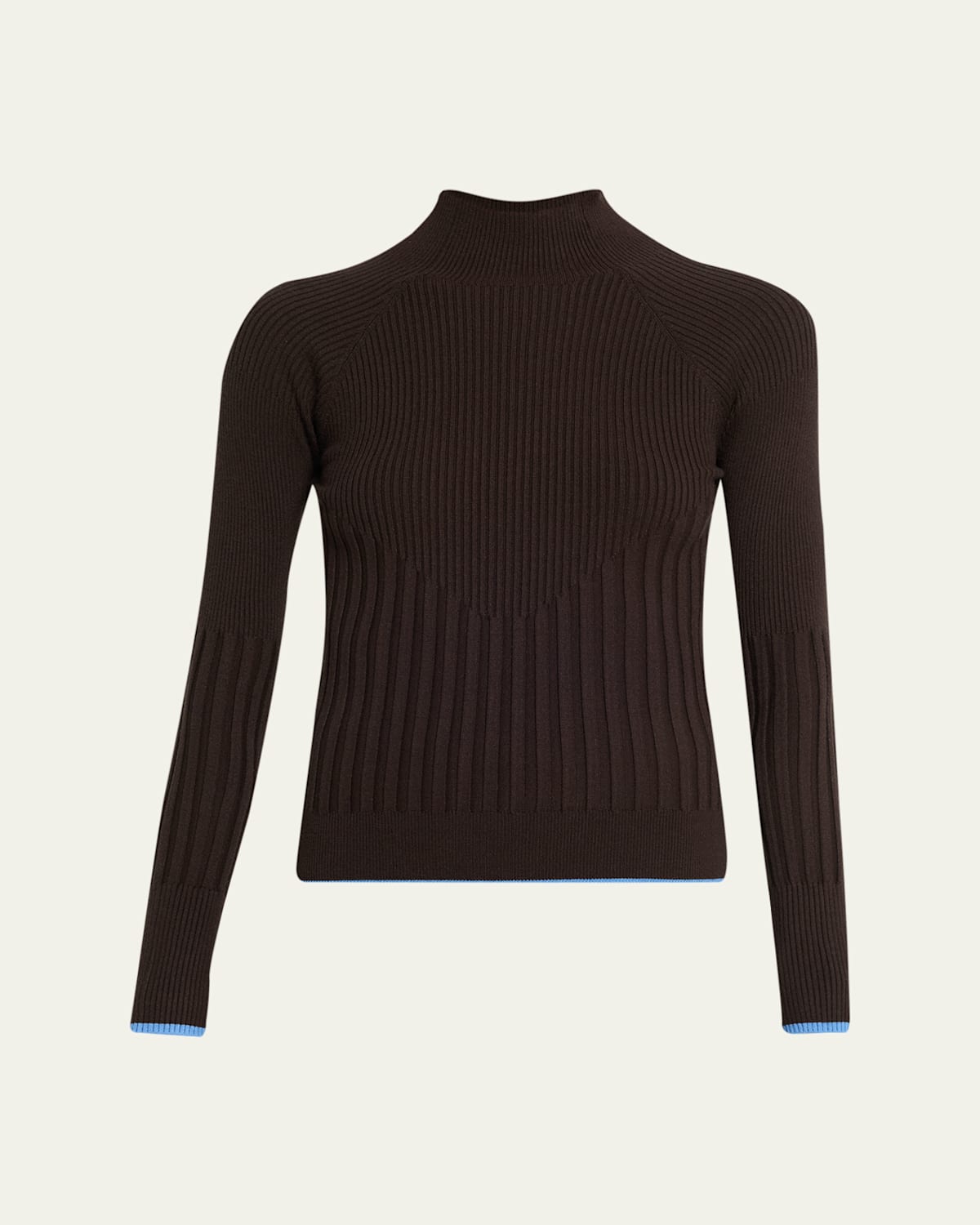 Proenza Schouler Daniella Ribbed Turtleneck Sweater In Brown