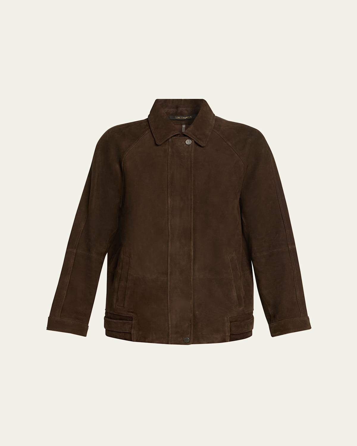 Kobi Halperin Bronze Raglan-sleeve Suede Jacket In Brown