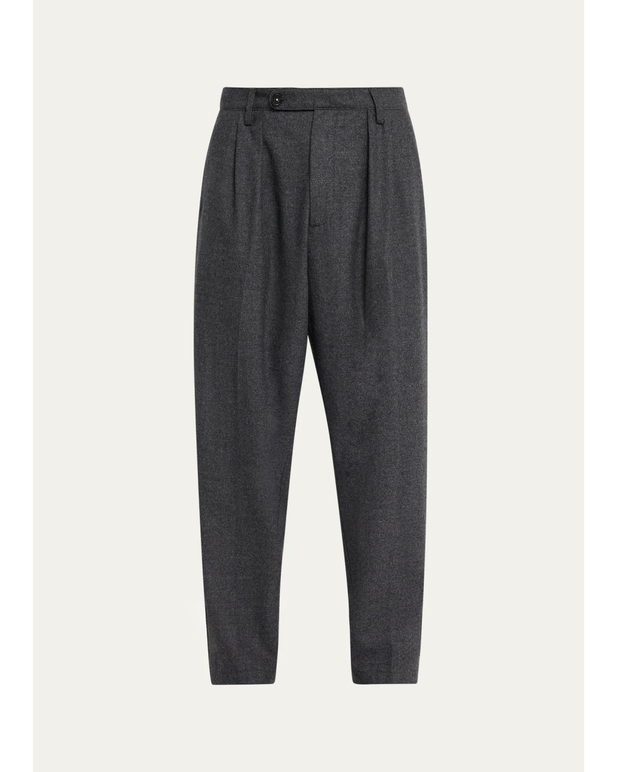 Men'S Relaxed-Leg Pleated Trousers