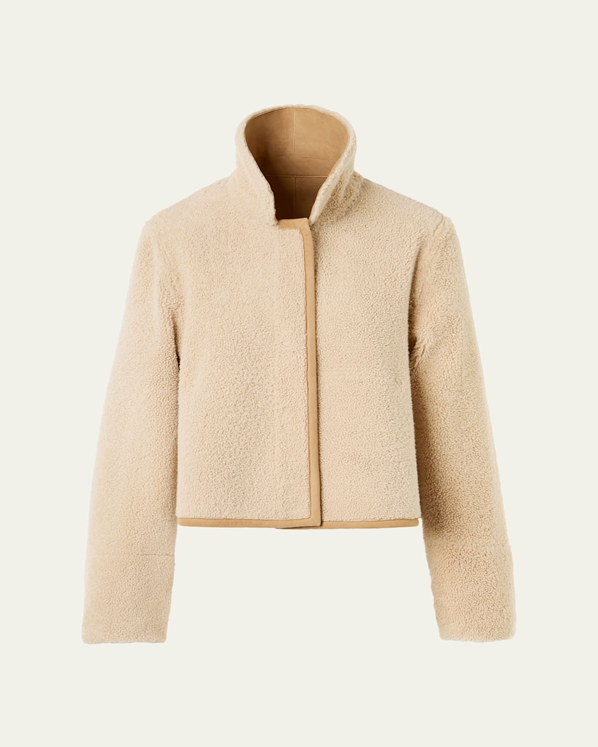 Akris Reversible Cady And Sheep Shearling Jacket In Neutral