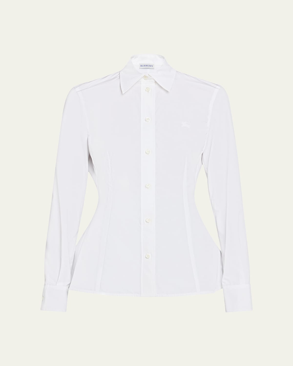 Burberry Eliza Poplin Peplum Button-down Shirt In White