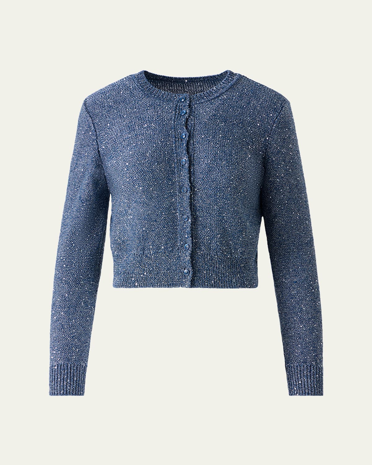 Akris Knit Cardigan With Sequins In Blue