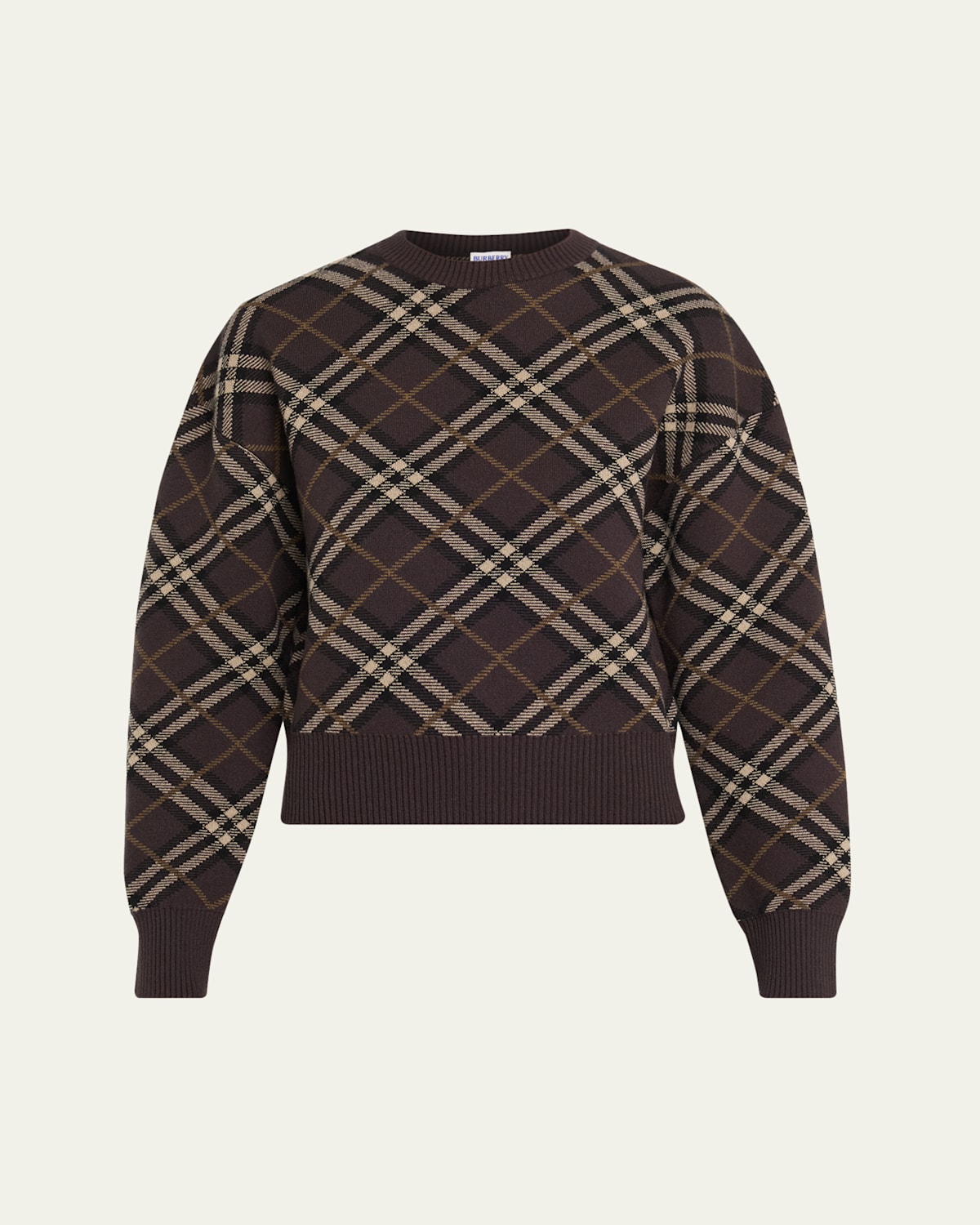 Burberry Gillian Check Wool-cashmere Crewneck Sweater In Multi