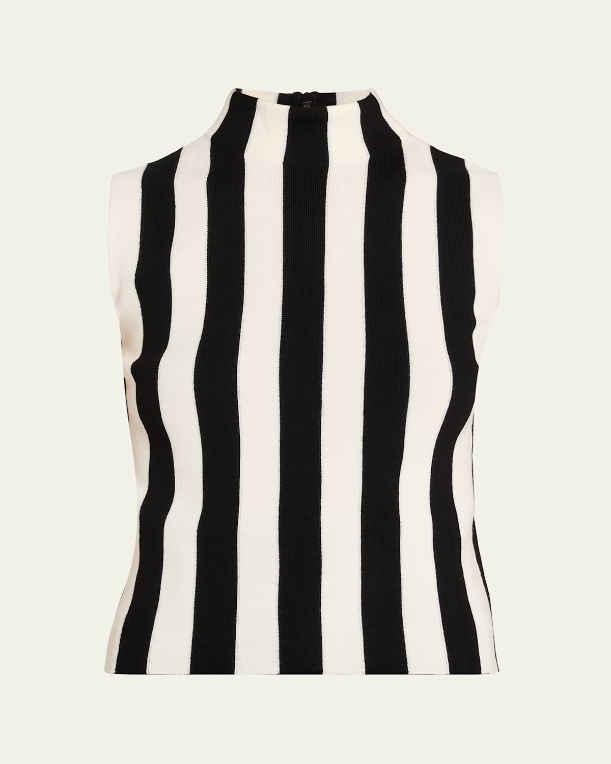 Akris Punto Vertical Stripe Merino Knit Top In Black