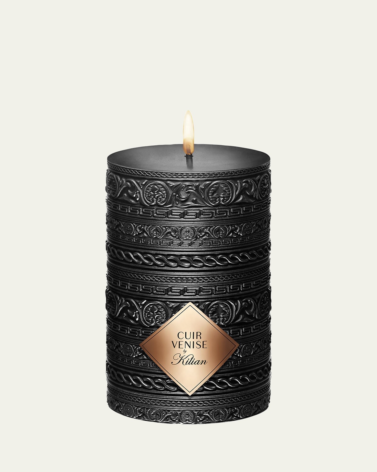 Kilian Cuir Venise Small Pillar Candle In Black