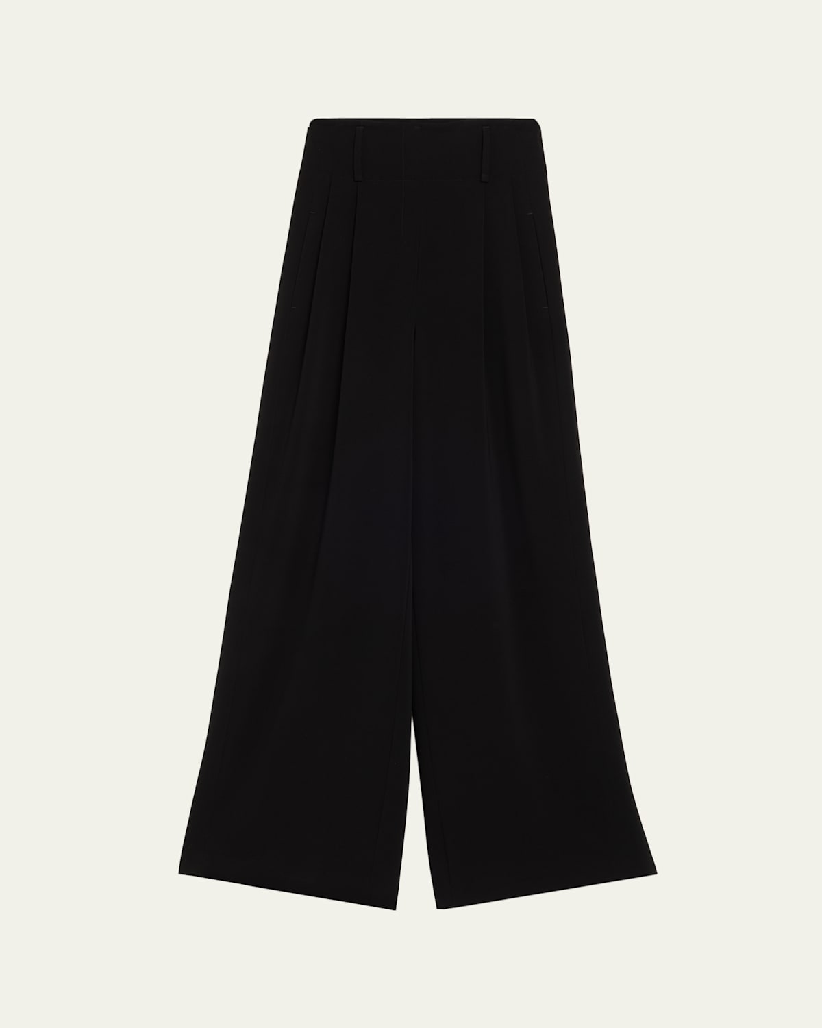 Akris Punto Florina High-rise Pleated Crepe Wide-leg Pants In Black