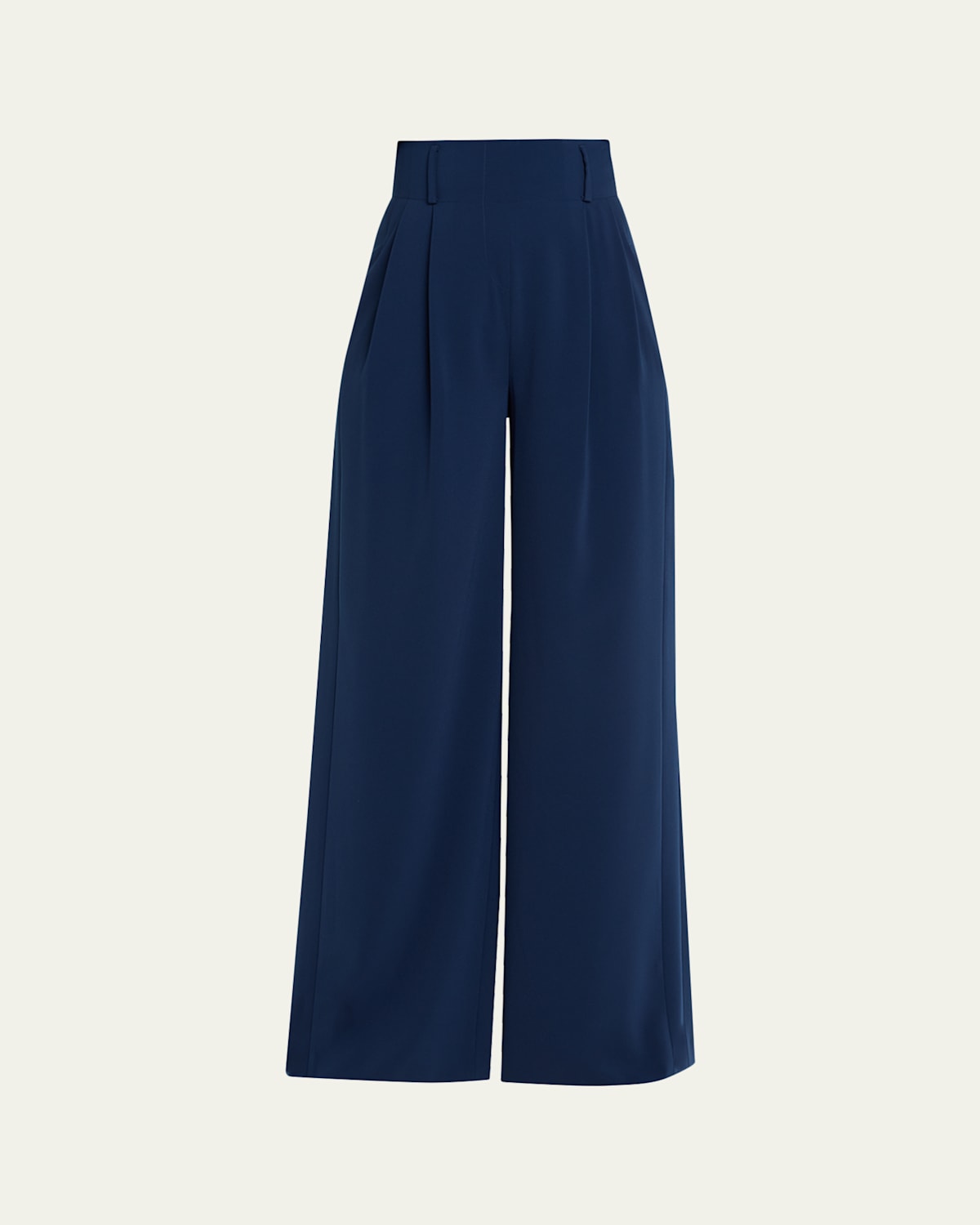 Akris Punto Florina High-rise Pleated Crepe Wide-leg Pants In Blue
