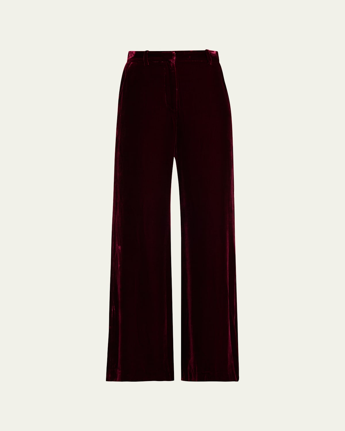 L'agence Pilar Velvet Wide-leg Pants In Burgundy