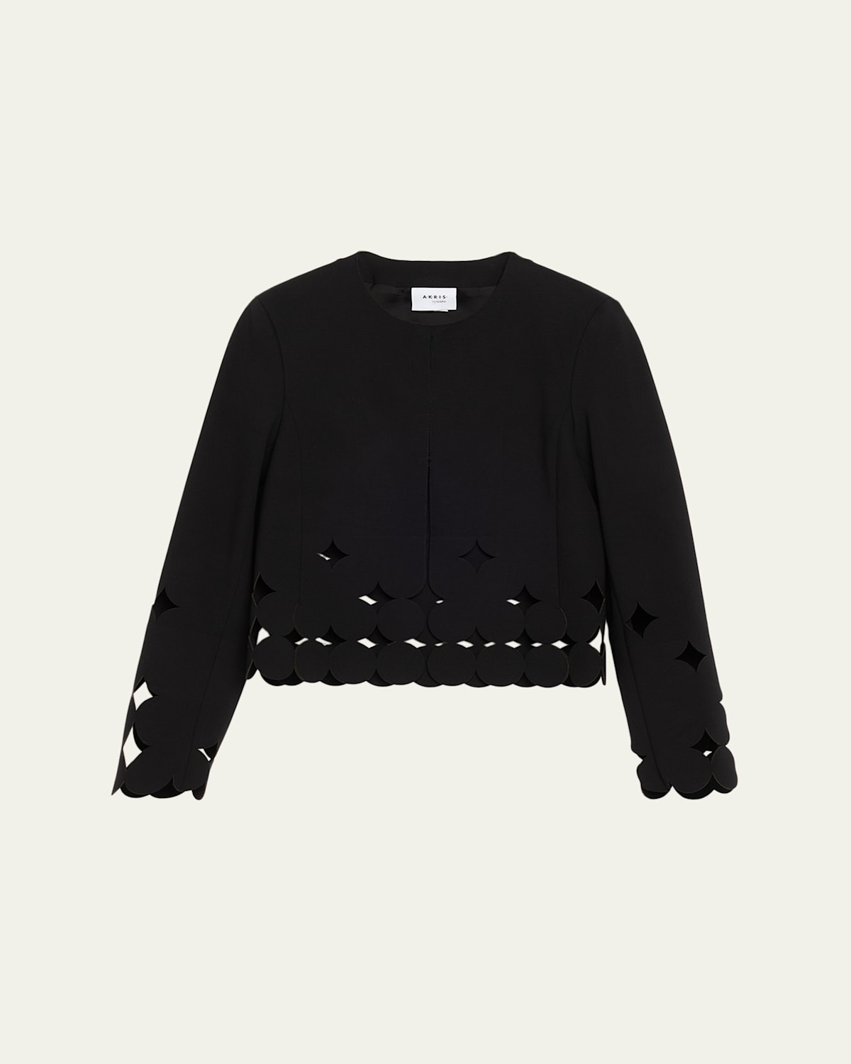 Akris Punto Jersey Dropping Dot Cut-out Jacket In Black