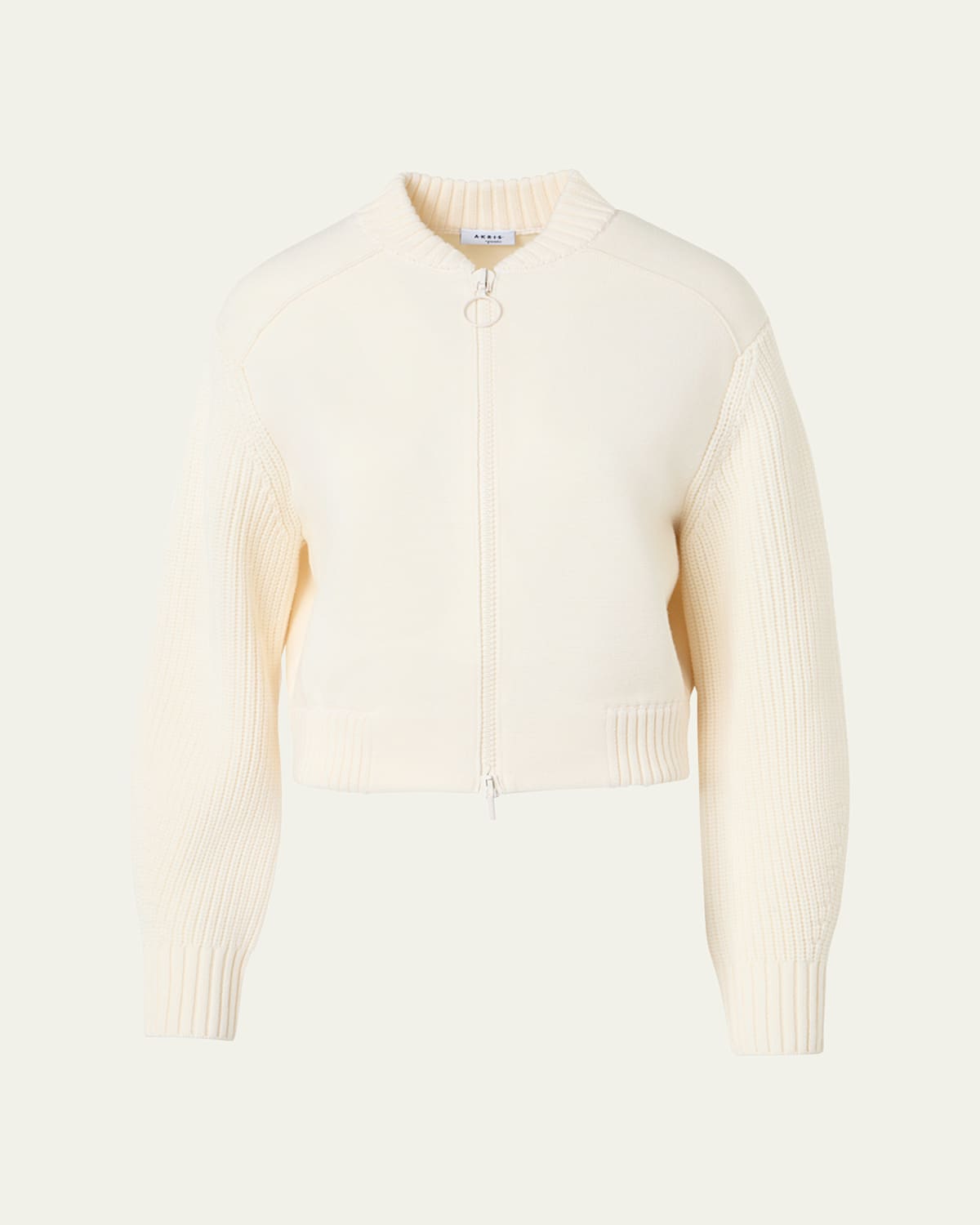 Akris Punto Knit Bomber Jacket In Neutral