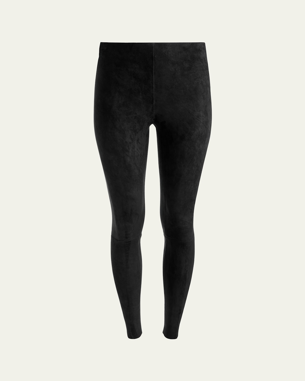 Alice And Olivia Lennox Mid-rise Suede Leggings In Black