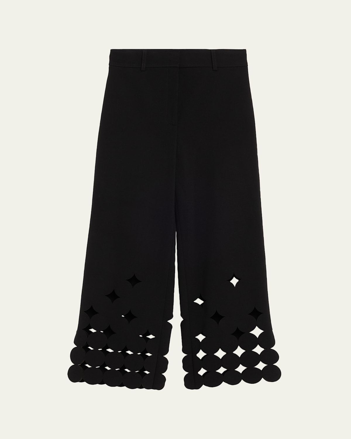 Akris Punto Chieko Dot Cut-out Straight-leg Crop Pants In Black