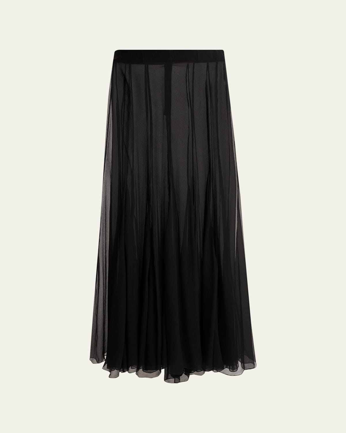 Chloé Paneled Sheer Silk Maxi Skirt In Black