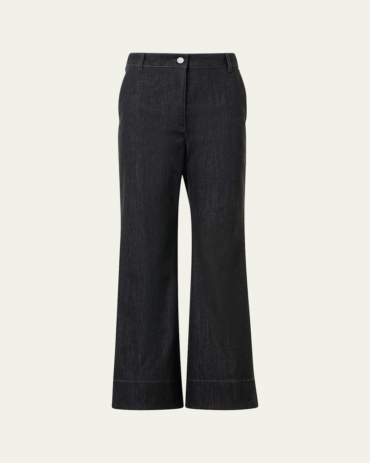 Akris Punto Cecily Bootcut Crop Denim Pants In Black