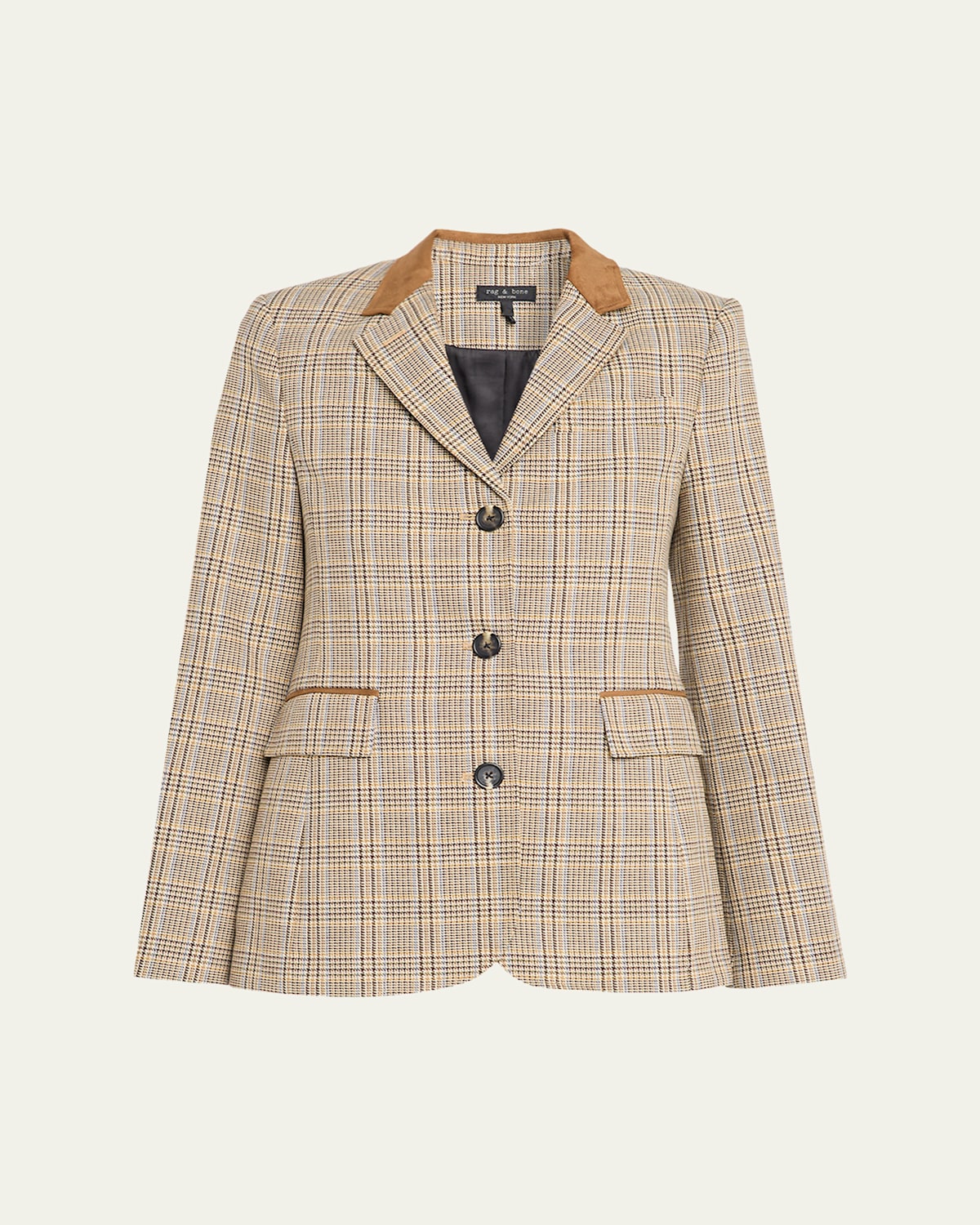 Rag & Bone Evia Houndstooth Plaid Blazer In Multi