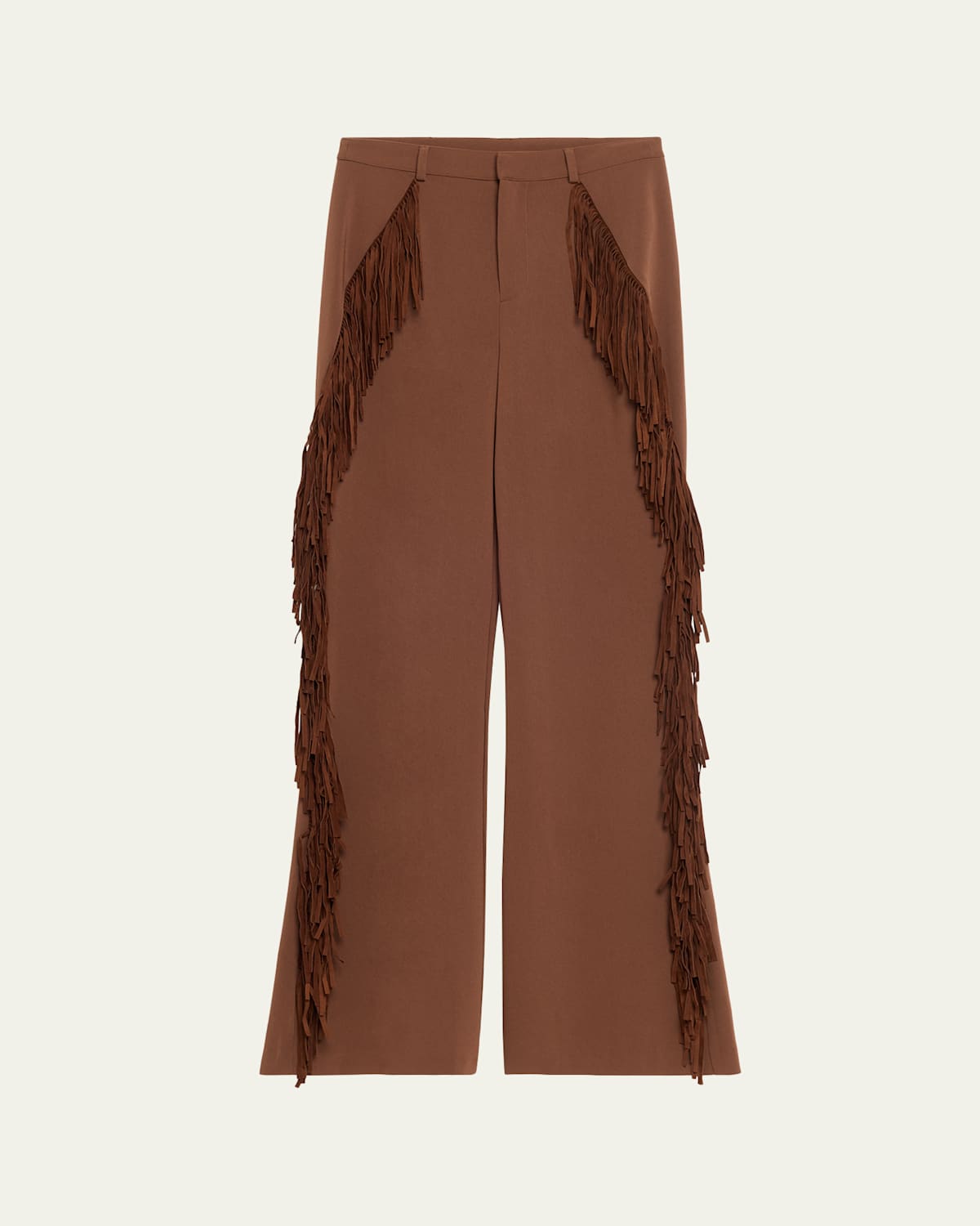 Cinq À Sept Keo Fringe-trim Pants In Brown