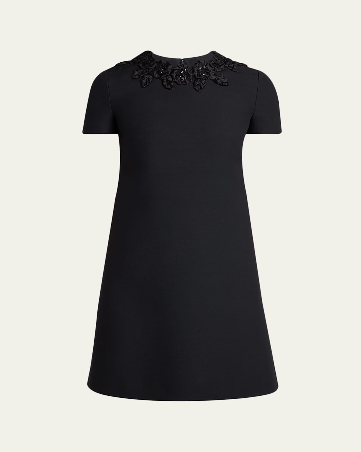 Valentino Garavani Rose Embroidered Short-Sleeve Mini Dress