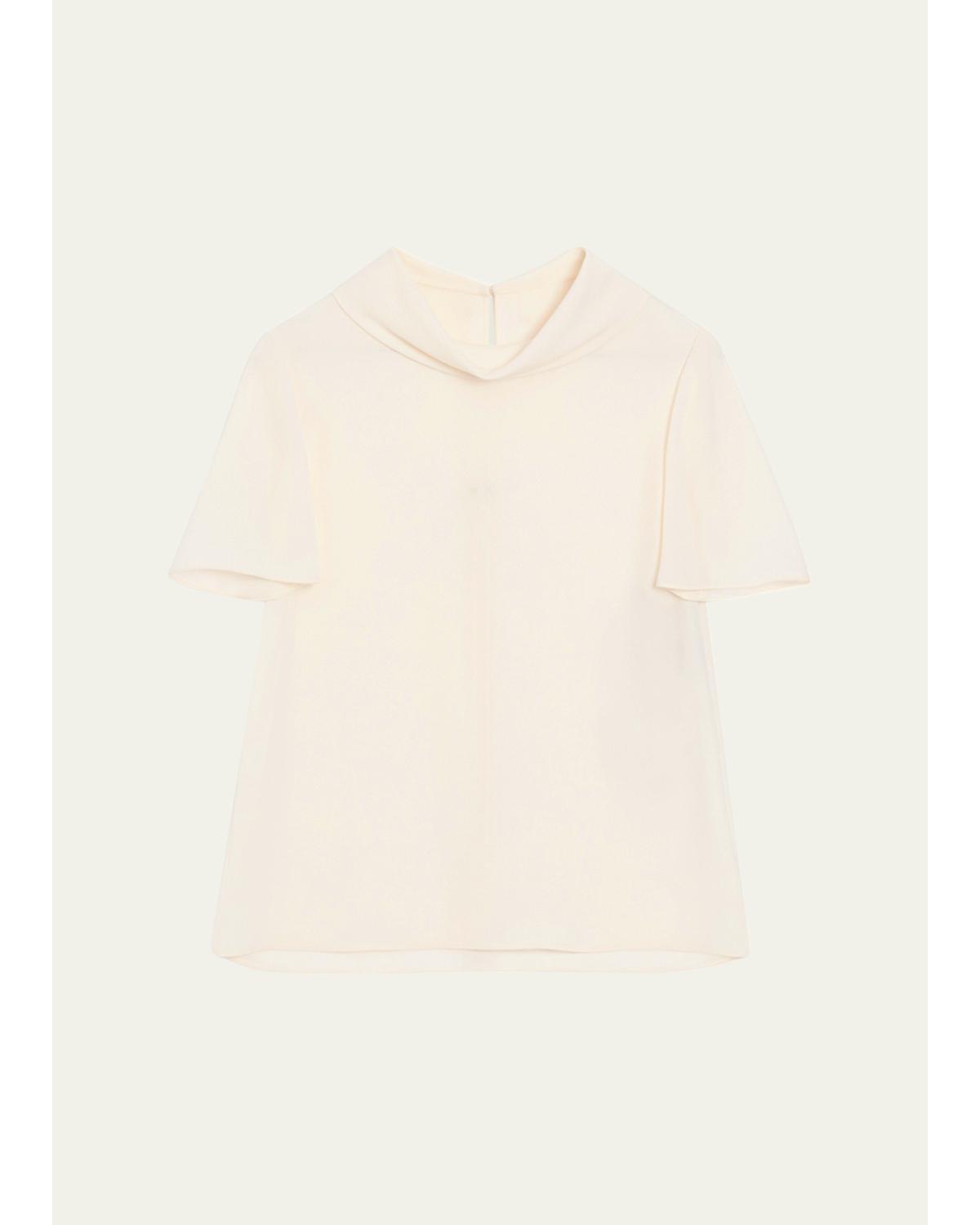 Mock-Neck Short-Sleeve Top