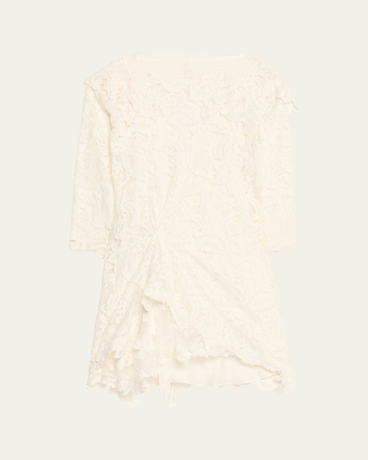 Isabel Marant Rubiana Gathered Lace 3/4-sleeve Mini Dress In Multi